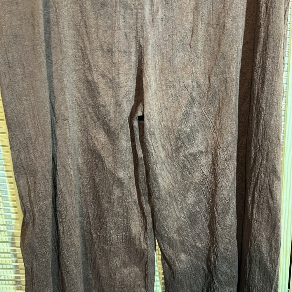 Cynthia Ashby Dark Copper Bronze Brown Wide Leg Culottes Palazzo Pants W36 Silk? - Picture 11 of 14